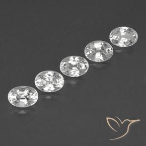 7.07 ct natürliche Weiß Zirkon-Edelsteine, Oval, VVS-VS