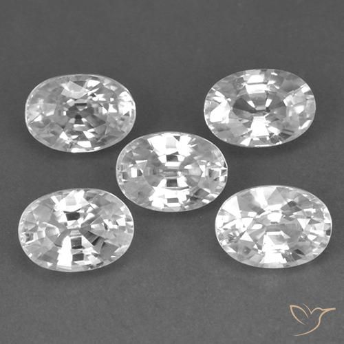 7.10 ct natürliche Weiß Zirkon-Edelsteine, Oval, VVS-VS