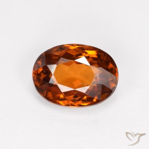 2,19 ctw natürlicher orangefarbener Zirkon, Oval Schliff, VS
