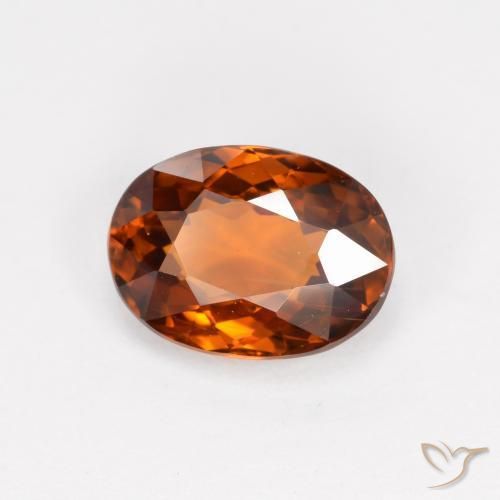 2,19 ctw natürlicher orangefarbener Zirkon, Oval Schliff, VS