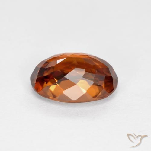2,19 ctw natürlicher orangefarbener Zirkon, Oval Schliff, VS