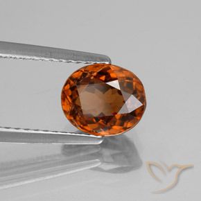 2,38 ctw natürlicher orangefarbener Zirkon, Oval Schliff, VVS-VS