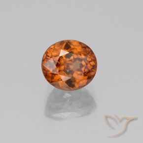 9,17 ctw natürlicher Mitteldunkles Orange Zirkon, Oval, VVS