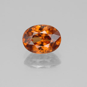 2,21 ctw natürlicher orangefarbener Zirkon, Oval Schliff, VS