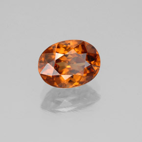 2,21 ctw natürlicher orangefarbener Zirkon, Oval Schliff, VS
