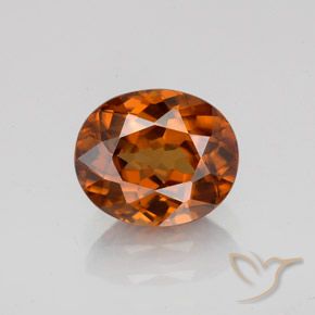 2,11 ctw natürlicher orangefarbener Zirkon, Oval Schliff, VVS