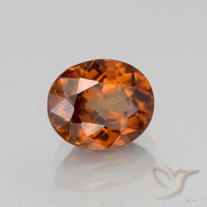 2,11 ctw natürlicher orangefarbener Zirkon, Oval Schliff, VVS