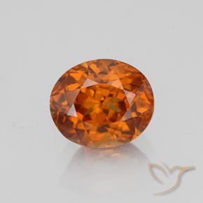 1,78 ctw natürlicher orangefarbener Zirkon, Oval Schliff, VVS-VS