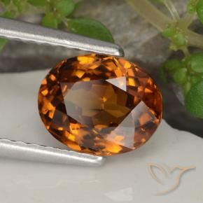 9,17 ctw natürlicher rötlich-orange Zirkon, Oval, VVS