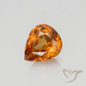 1.36ct Natürlicher orange-braun Zirkon, Birnenform, VVS, Photo A