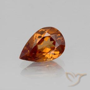1.71ct Natürlicher Mitteldunkles Orange Zirkon, Birnenform, VVS