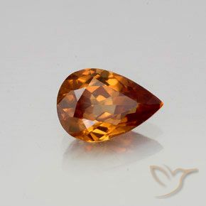 9,17 ctw natürlicher Mitteldunkles Orange Zirkon, Birnenform, VVS