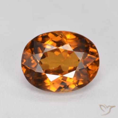 1.66ct Natürlicher Erde Orange Zirkon, Oval, VVS-VS