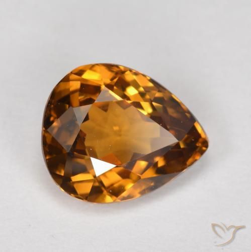 9,17 ctw natürlicher tieforange Zirkon, Birnenform, VVS