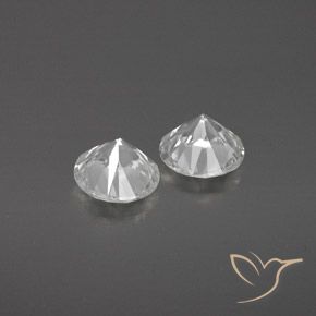 2.09 ct natürliche Weiß Zirkon-Edelsteine, Runden, VVS-VS