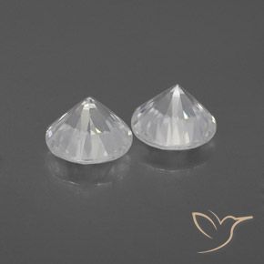 2.52 ct natürliche Weiß Zirkon-Edelsteine, Runden, VVS