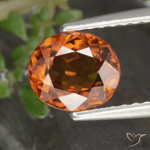1.49ct Natürlicher tieforange Zirkon, Oval, VS