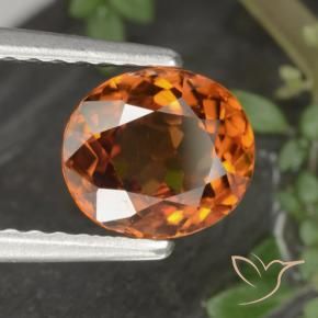 9,17 ctw natürlicher tieforange Zirkon, Oval, VS