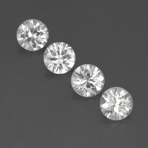 4,48 ct natürliche Weiß Zirkon-Edelsteine, Rund Schliff, VVS-VS