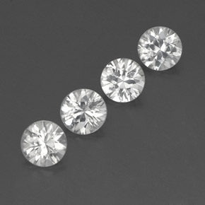 4,48 ct natürliche Weiß Zirkon-Edelsteine, Rund Schliff, VVS-VS