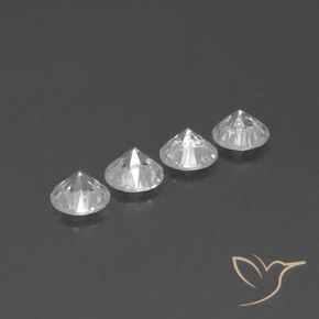 4.38 ct natürliche Weiß Zirkon-Edelsteine, Runden, VVS-VS