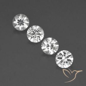 4.82ctw Natürlicher Weiß Zirkon, Runden, VVS-VS