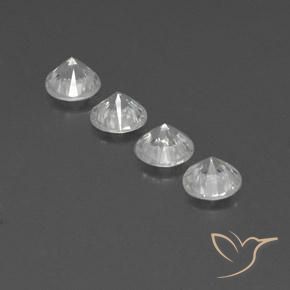 4.82 ct natürliche Weiß Zirkon-Edelsteine, Runden, VVS-VS