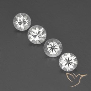 4.86ctw Natürlicher Weiß Zirkon, Runden, VVS-VS