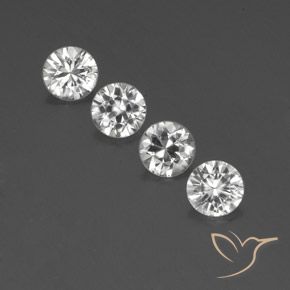 3.95ctw Natürlicher Klares Weiß Zirkon, Runden, VVS-VS
