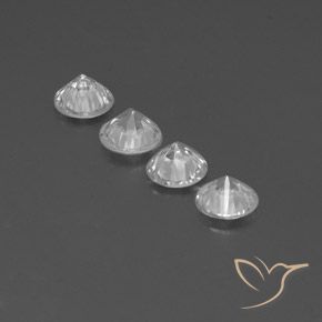 3.95 ct natürliche Klares Weiß Zirkon-Edelsteine, Runden, VVS-VS