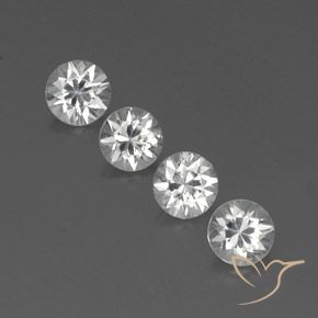 4.73ctw Natürlicher Weiß Zirkon, Runden, VVS-VS