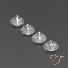 4.59 ct natürliche Weiß Zirkon-Edelsteine, Runden, VVS-VS