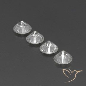 4.34 ct natürliche Weiß Zirkon-Edelsteine, Runden, VVS-VS