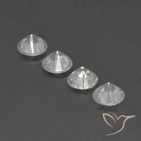 4.74 ct natürliche Weiß Zirkon-Edelsteine, Runden, VVS-VS