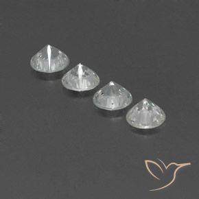 4.43 ct natürliche Weiß Zirkon-Edelsteine, Runden, VVS