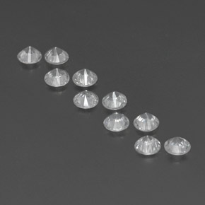  ct natürliche Weiß Zirkon-Edelsteine, Rund Schliff, VVS-VS