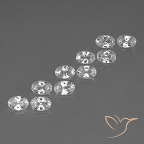 7.62 ct natürliche Weiß Zirkon-Edelsteine, Oval, VVS-VS