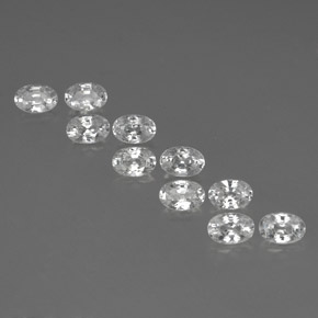 7,65 ct natürliche weißer Zirkon-Edelsteine, Oval Schliff, VVS-VS