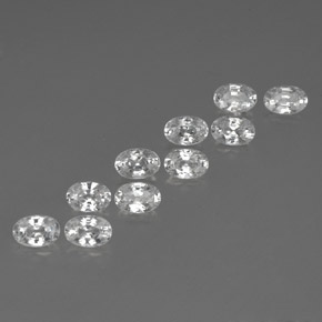7,65 ct natürliche weißer Zirkon-Edelsteine, Oval Schliff, VVS-VS