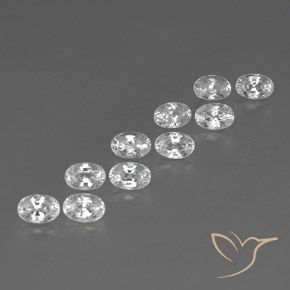 8.29 ct natürliche Weiß Zirkon-Edelsteine, Oval, VVS-VS