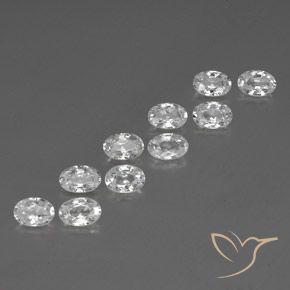 7.04 ct natürliche Weiß Zirkon-Edelsteine, Oval, VVS-VS