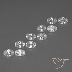 8.09 ct natürliche Weiß Zirkon-Edelsteine, Oval, VVS-VS