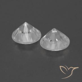 0.00 ct natürliche Weiß Zirkon-Edelsteine, Runden, VVS-VS