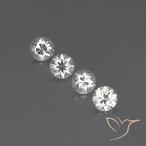 3.83ctw Natürlicher Weiß Zirkon, Runden, VVS-VS
