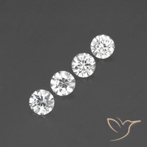 3.58 ct natürliche Weiß Zirkon-Edelsteine, Runden, VVS-VS