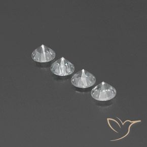 3.79 ct natürliche Weiß Zirkon-Edelsteine, Runden, VVS-VS