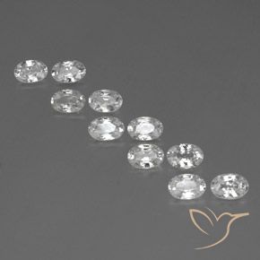 6.80ctw Natürlicher Weiß Zirkon, Oval, VVS-VS