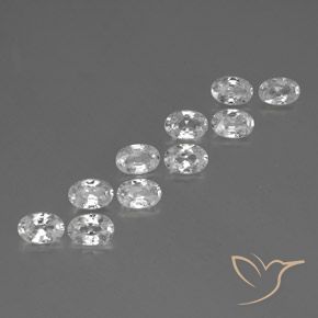 7.14 ct natürliche Weiß Zirkon-Edelsteine, Oval, VVS-VS
