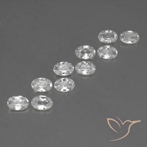 6.66 ct natürliche Weiß Zirkon-Edelsteine, Oval, VVS-VS