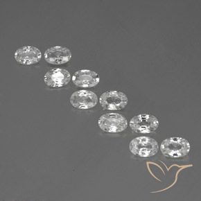 6.54ctw Natürlicher Weiß Zirkon, Oval, VVS-VS